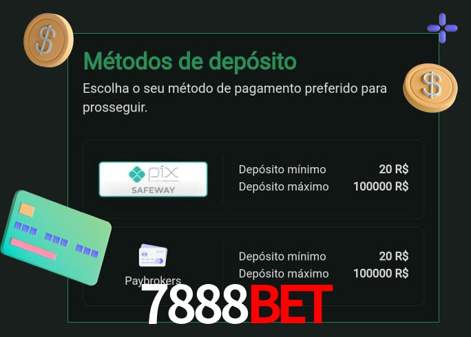 O cassino 7888Bet oferece uma grande variedade de métodos de pagamento